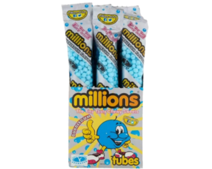 MILLIONS BUBBLE GUM TUBES UK 55G X 12 PACK