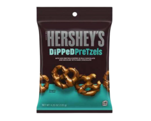HERSHEY'S MILK CHOCOLATE DIPPED PRETZEL 120G X 12 PACK