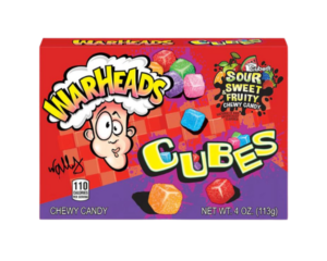 WARHEADS THEATER BOX CHEWY CUBES 113G X 12 PACK