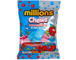 MILLIONS CHEWS STRAW OR BUBBLE UK 120G X 12 PACK