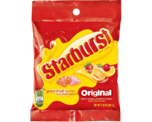 STARBURST FRUIT CHEWS ORIGINAL PEG BAG 204G X 12 PACK