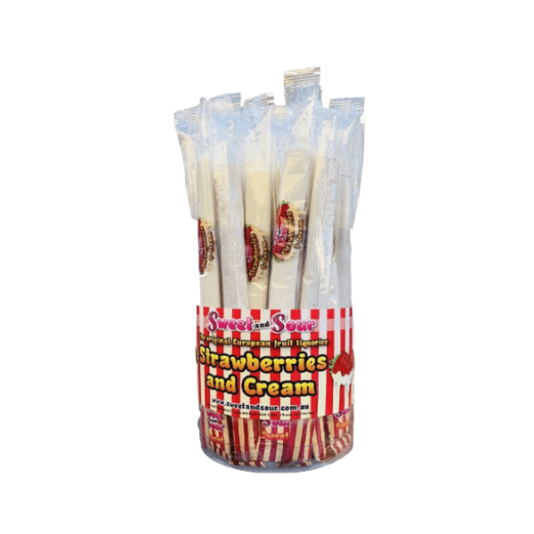 SWEET AND SOUR STRAWBERRIES AND CREAM ROPES 40G X 40 PACK