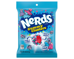 NERDS GUMMY CLUSTER VERY BERRY PEG BAG 141G X 12 PACK