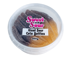 SWEET AND SOUR GIANT SOUR COLA BOTTLES 175G X 5 PACK