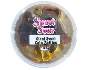 SWEET AND SOUR GIANT SWEET COLA BOTTLES 165G X 5 PACK