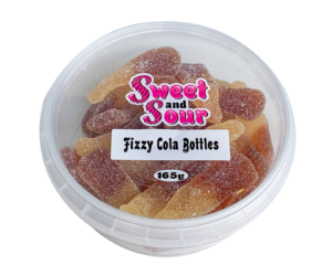 SWEET AND SOUR FIZZY COLA BOTTLES 165G X 5 PACK