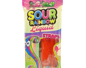 JUICY JELLY SOUR STRAPS RAINBOW (160G X 12) X 4 PACK