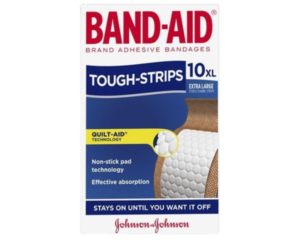 BAND-AID TOUGH STRIPS EXTRA LARGE STRIPS 10 PACK
