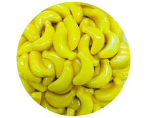 JUICY JELLY PEELED GUMMY BANANA BULK 1KG BAG