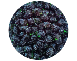 JUICY JELLY PEELED GUMMY GRAPE 1KG BAG