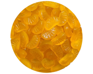 JUICY JELLY PEELED GUMMY ORANGE BULK 1KG BAG