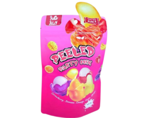 JUICY JELLY PEELED GUMMY PARTY MIX HANGSELL 120G X 12