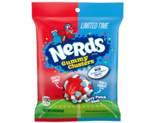 NERDS GUMMY CLUSTERS BERRY PUNCH PEG BAG 141G X 12 PACK