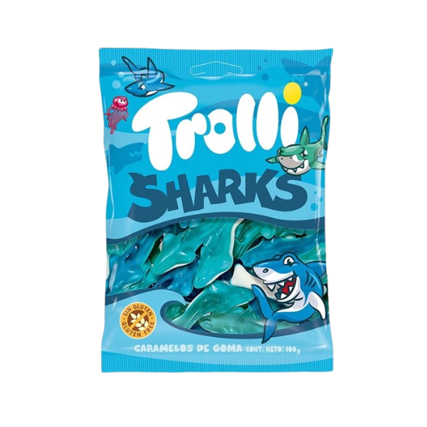 TROLLI SHARKS HANGSELL 100G X 12