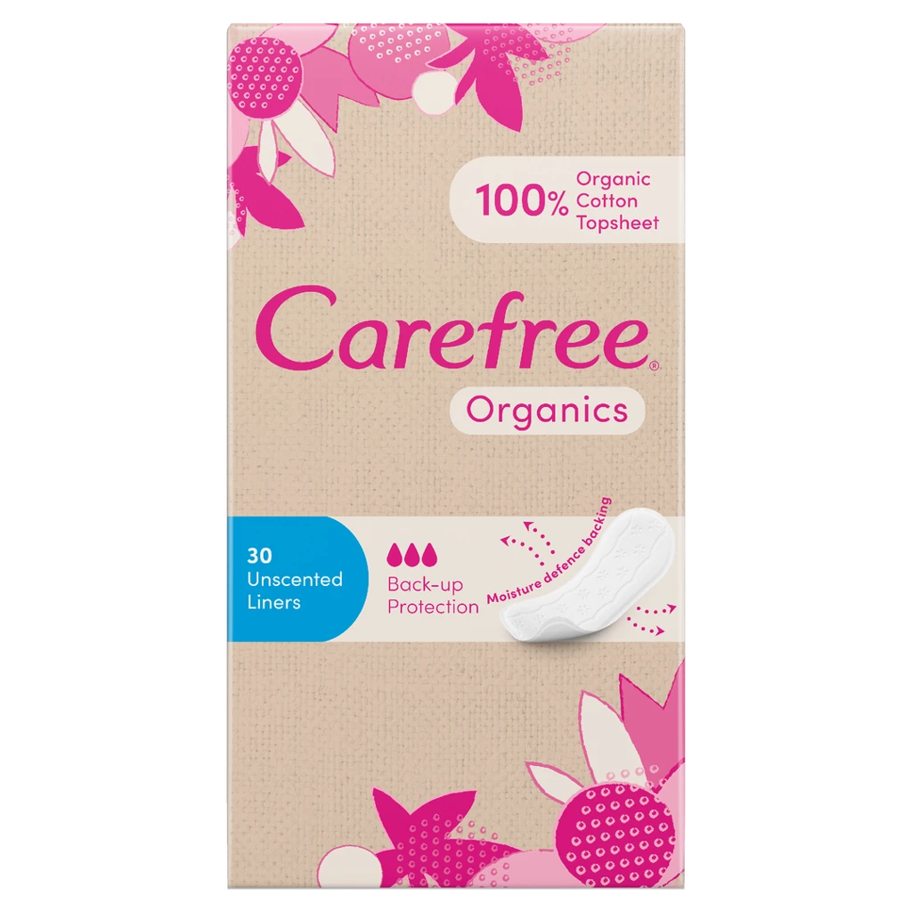 CAREFREE PACK - 30 LINERS ORGANICS UNSCENTED