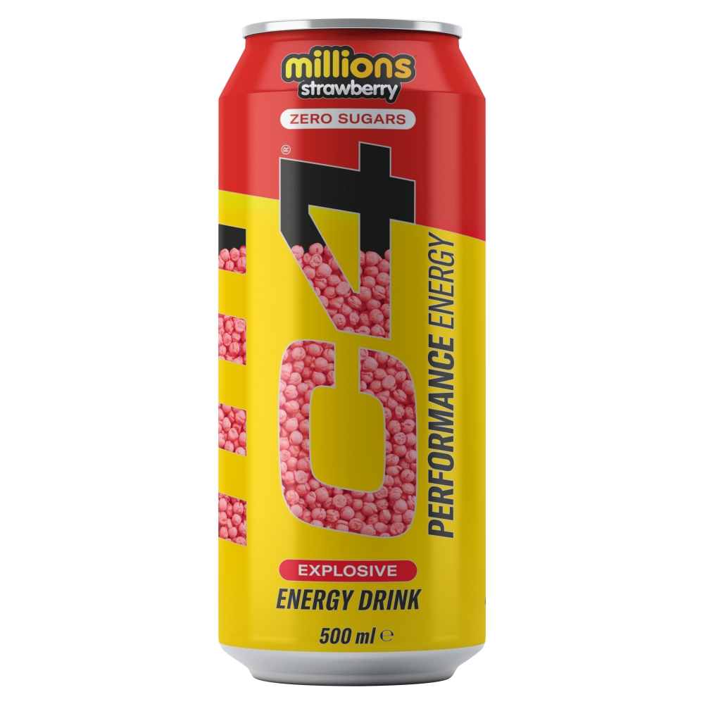 C4 Performance Energy Millions Strawberry 500ml X 12 PACK (UK)
